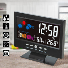 Charger l&#39;image dans la galerie, LCD Indoor Digital Thermometer Hygrometer Alarm Clock Calendar Weather Station Desk Clock Temperature Humidity Meter Barometer

