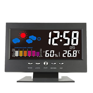 LCD Indoor Digital Thermometer Hygrometer Alarm Clock Calendar Weather Station Desk Clock Temperature Humidity Meter Barometer