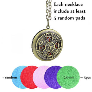1pc 28' Chain Pads Antique Bronze Aromatherapy Pendants Essential Oil Perfume Aroma Diffuser Necklace Locket Necklace