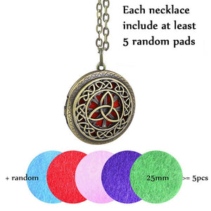 1pc 28' Chain Pads Antique Bronze Aromatherapy Pendants Essential Oil Perfume Aroma Diffuser Necklace Locket Necklace