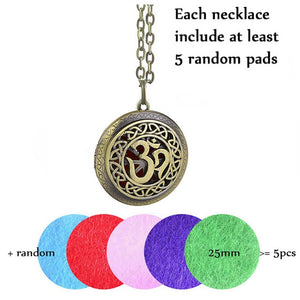 1pc 28' Chain Pads Antique Bronze Aromatherapy Pendants Essential Oil Perfume Aroma Diffuser Necklace Locket Necklace