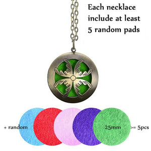 1pc 28' Chain Pads Antique Bronze Aromatherapy Pendants Essential Oil Perfume Aroma Diffuser Necklace Locket Necklace