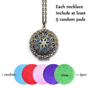 1pc 28' Chain Pads Antique Bronze Aromatherapy Pendants Essential Oil Perfume Aroma Diffuser Necklace Locket Necklace